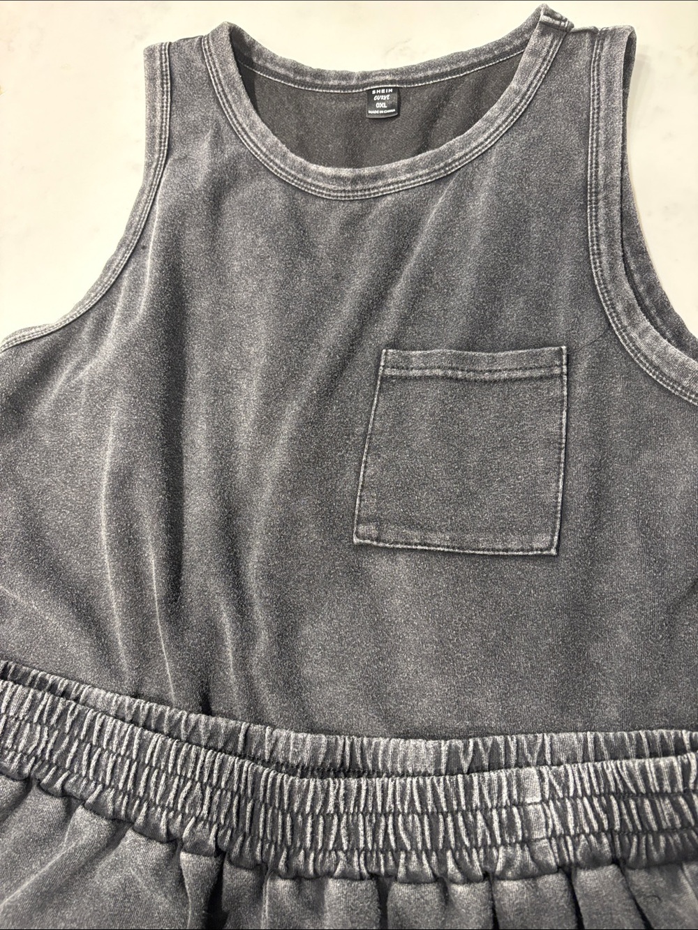 Washed Black Tank with shorts